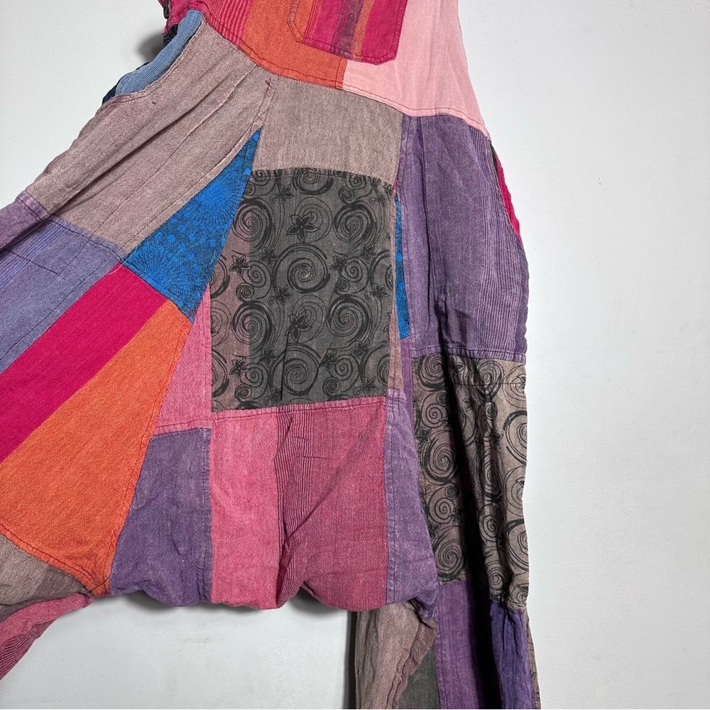 Colorful Patchwork Baggy Overalls - image 3